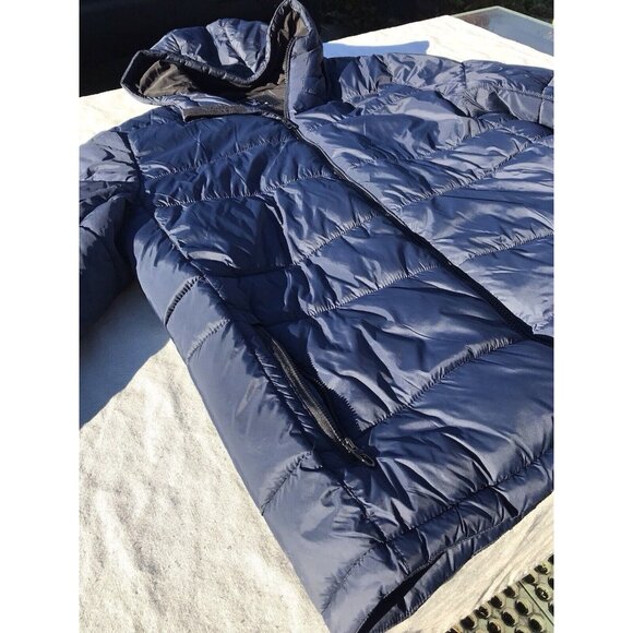 Spyder Men's Nexus Puffer Quilted Down Jacket Coat Navy Blue Black XL L - Picture 4 of 16